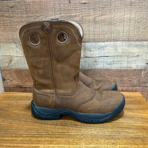 Twisted X Mens 11.5M All Around Brown Distressed Leather Barn Boots MAB0001